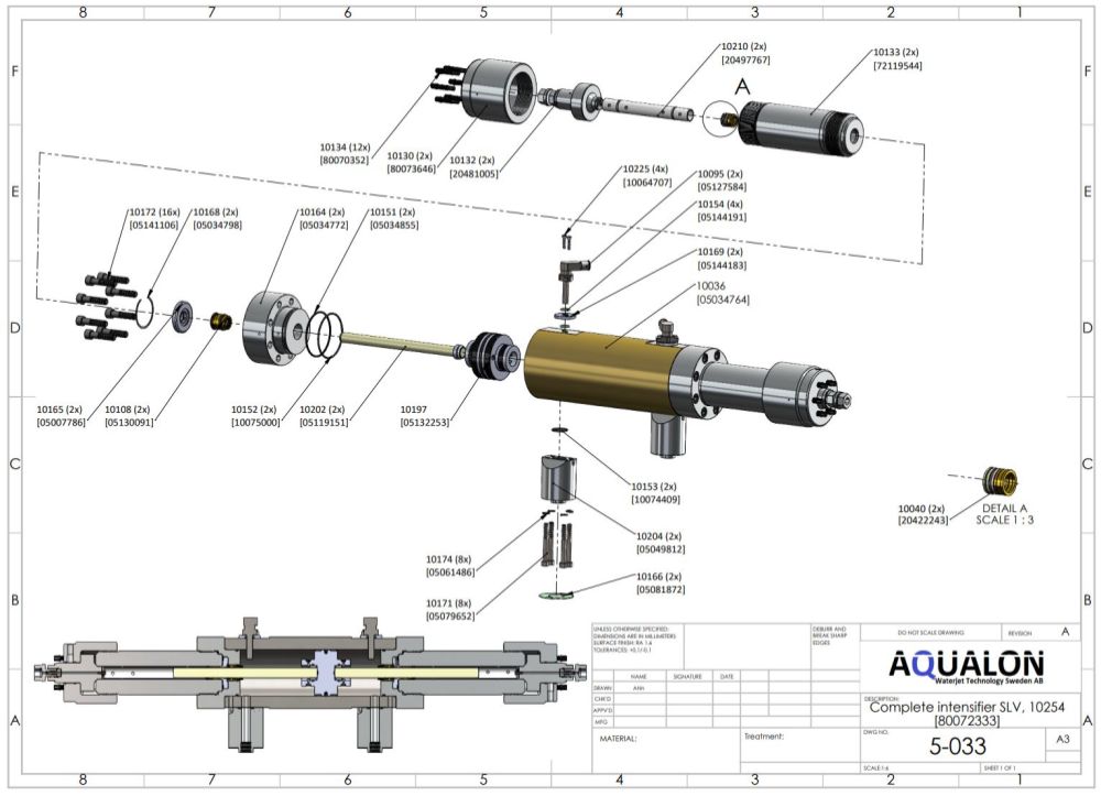 Hp Seal kit SLIV+ SLV, 20422243 is used in this intensifier
