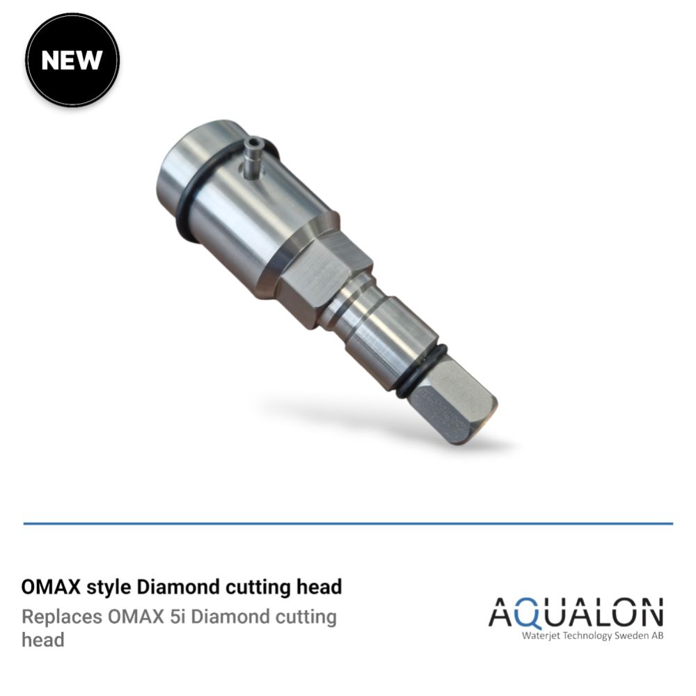 The picture shows a OMAX style abrasive head