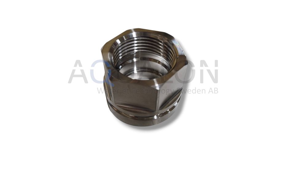 The picture shows a Gland Nut, Omax Integrated On/Off Valve, 301476
